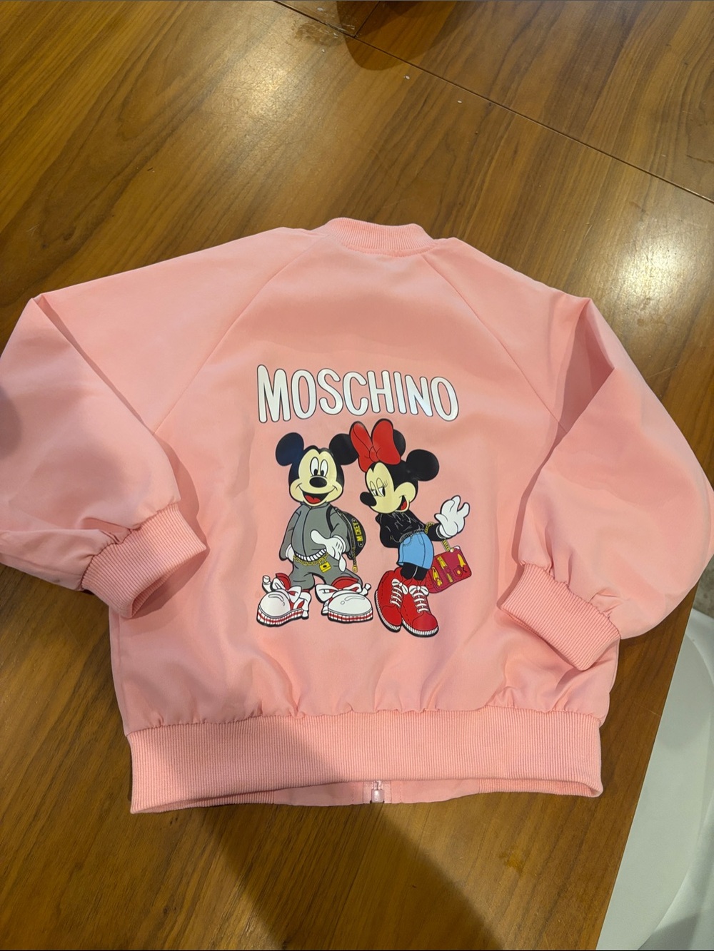 Kids Pink Cartoon Mickey & Minnie Bomber jacket